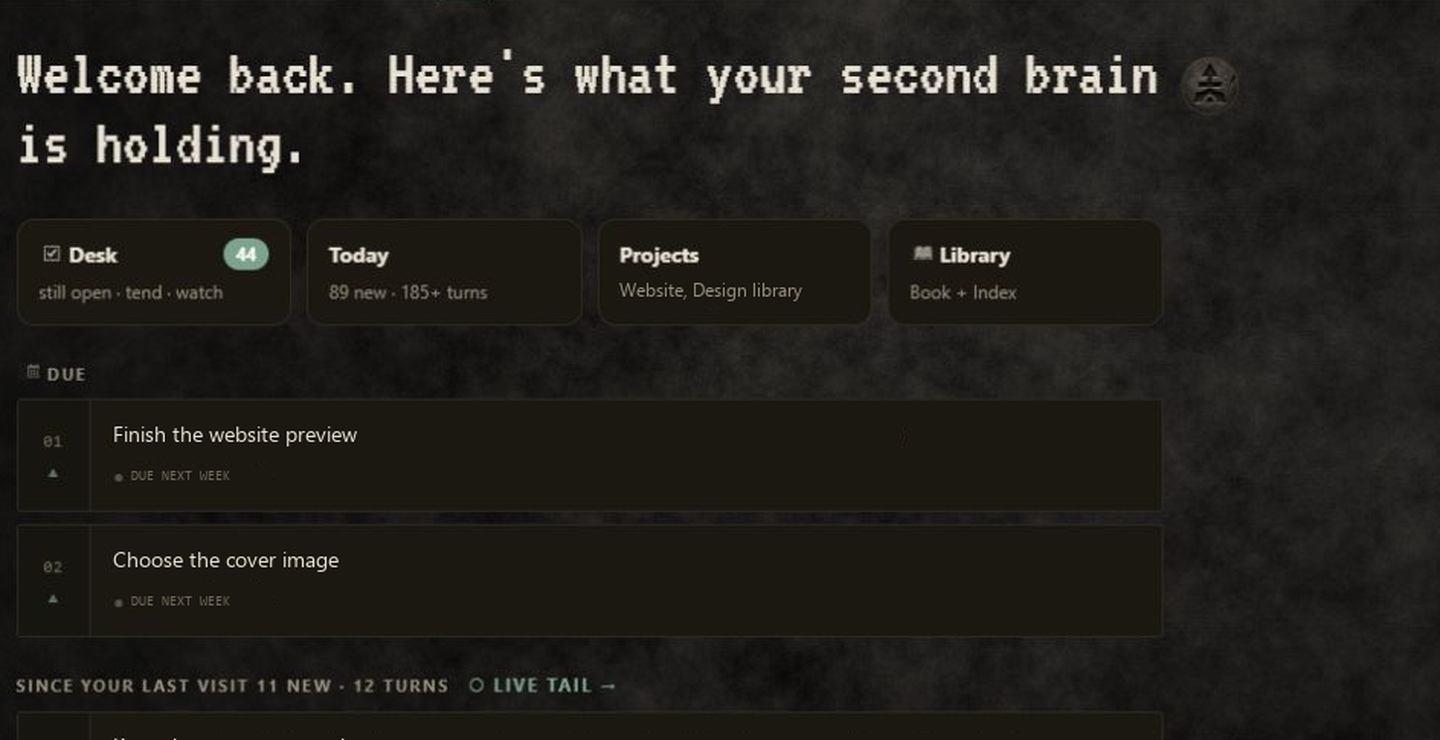Hub in Cairn; private text replaced with examples